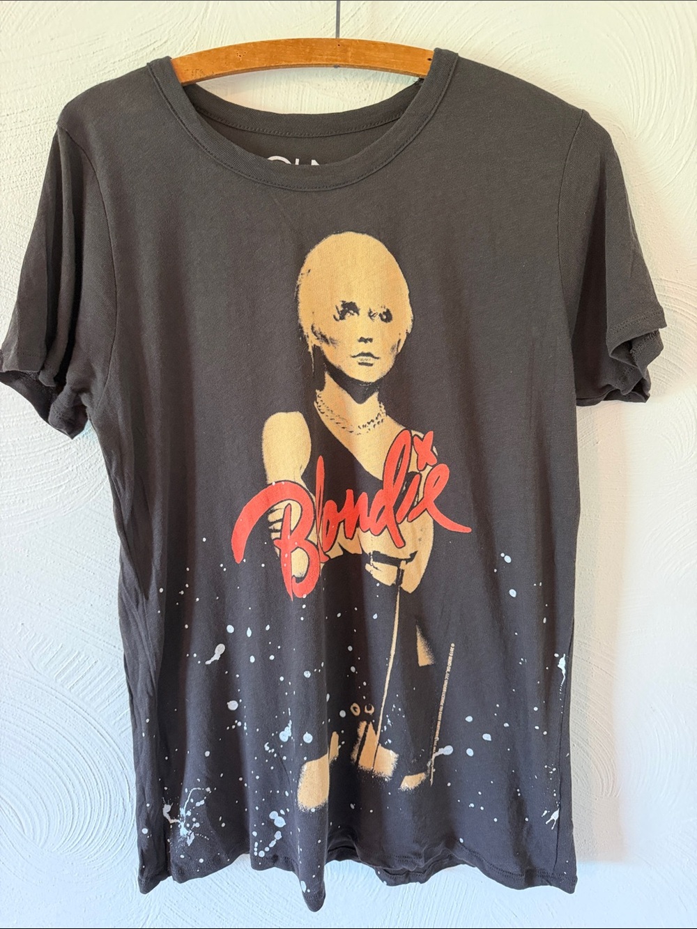 Chaser Black Paint Splatter 'Blondie' Graphic Band Tee. Size Large.